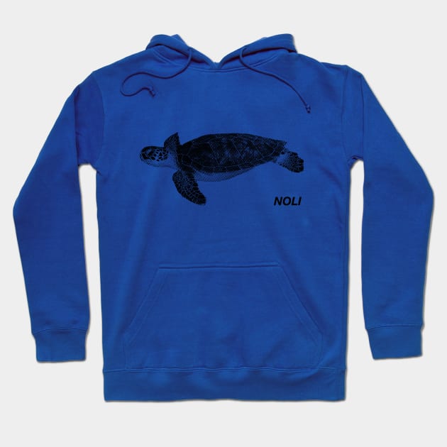 Minimalist Black and White Seaturtle Hoodie by NorthOfLongIsland